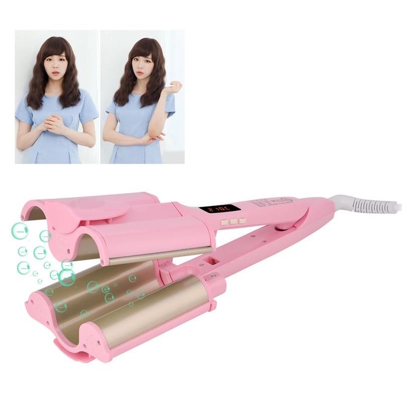 Máy uốn tóc tự động chất liệu gốm sứ có thể điều chỉnh nhiệt độ dây tinh thể lỏng đường kính 32mm không làm đau tóc