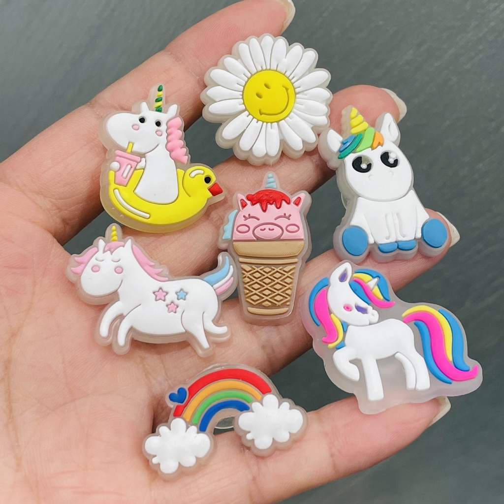 Luminous Crocs Jibbitz Crocs Charm Dép Crocs Dạ Quang Hình Chú Ngựa Hoạt Hình Diy