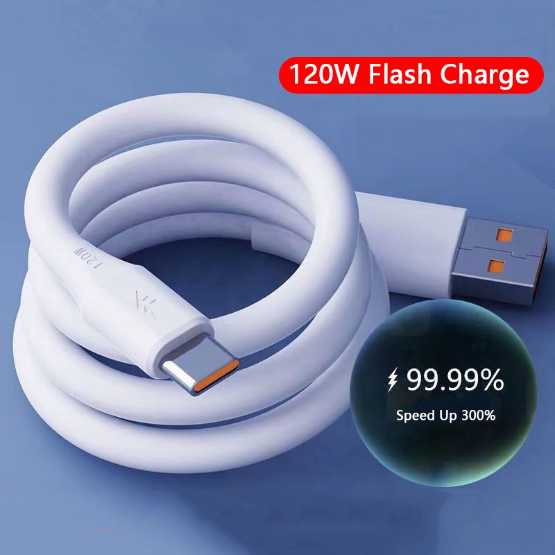 Dây Cáp Sạc Nhanh 6A 120W Type-C Dày 6MM Cho Xiaomi Huawei