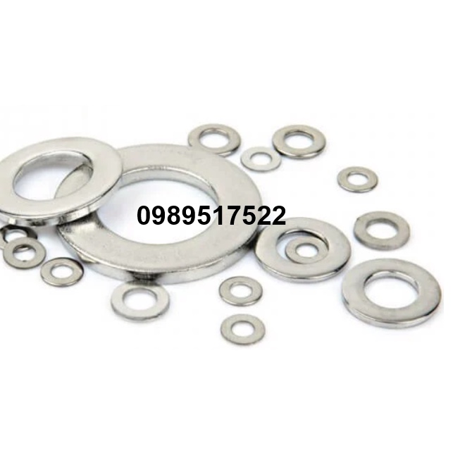 Long đen inox,vòng đệm inox phẳng M4,M5,M6,M8,M10,M12 inox 304 (100c)