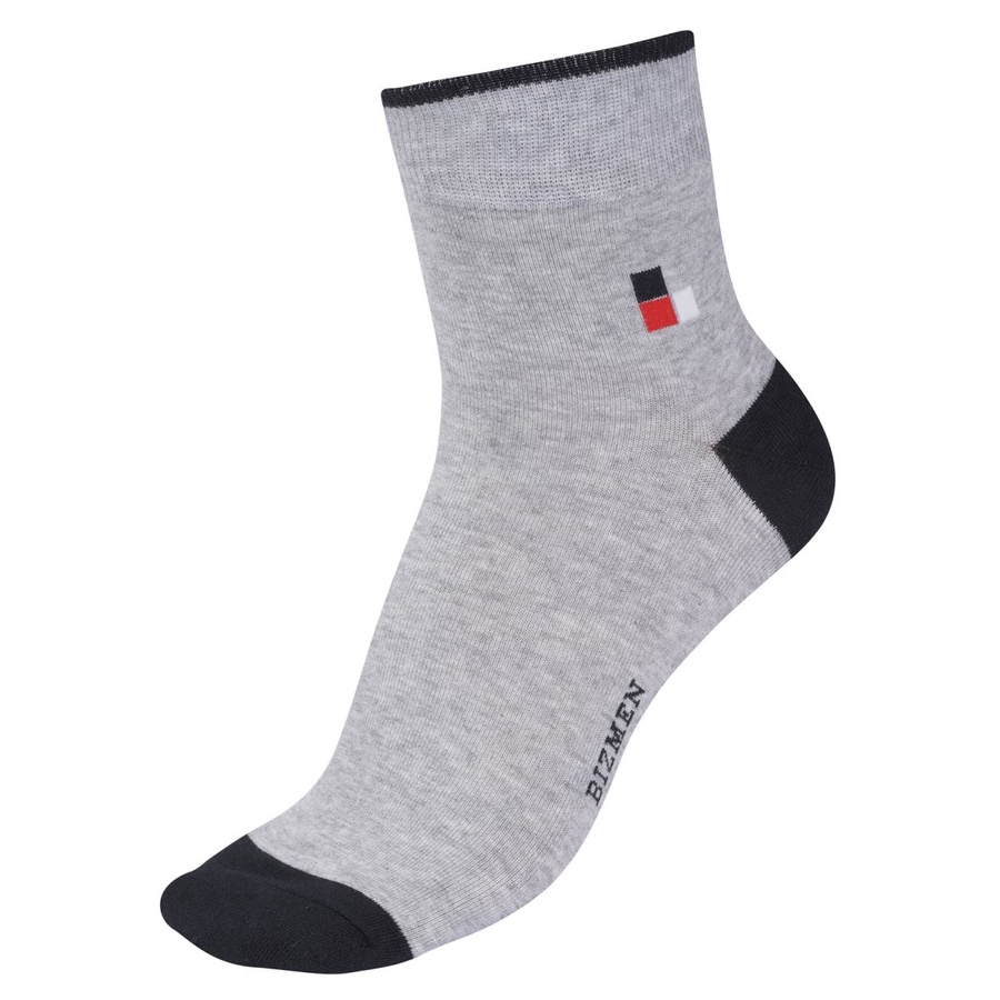 Tất vớ nam công sở Bizmen CHÍNH HÃNG cao cấp cổ ngắn trung cao hài cổ thuyền Cotton kháng khuẩn khử mùi JIZOE TNA01