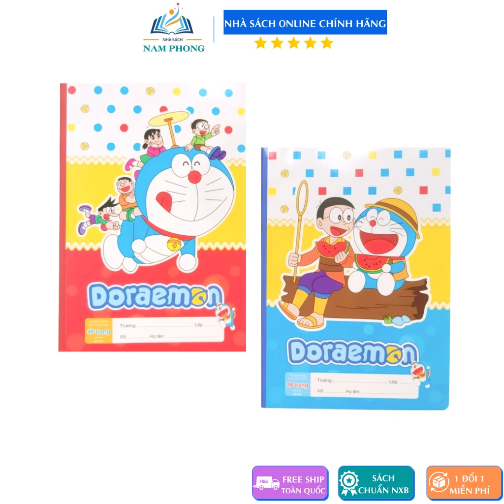 Vở ô ly 48 trang Nam Hải Doraemon - Gồm 5 cuốn