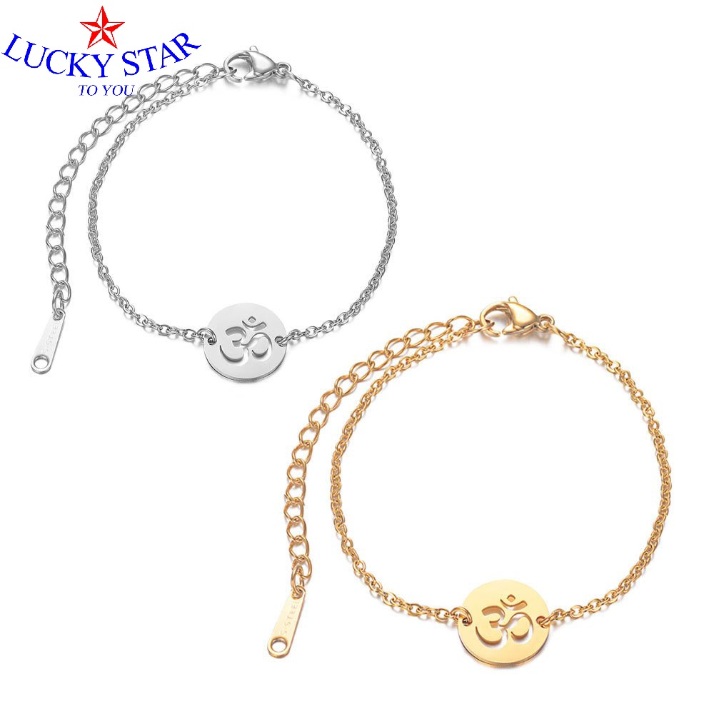 Trang sức Phật giáo chữ Om Lắc tay OM trang sức phong thủy dành cho nữ và trẻ em đeo mãi mãi không đen