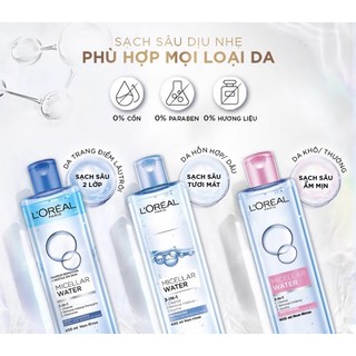 Nước tẩy trang Loreal 95ml, 400ml