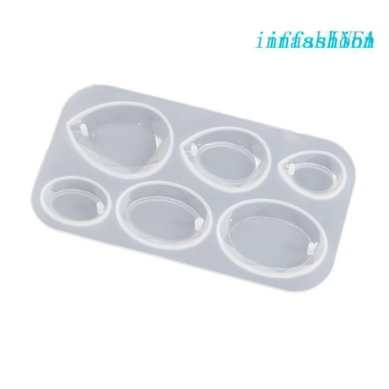 Khuôn Silicone Hình Oval Làm Mặt Dây Chuyền / Bông Tai DIY