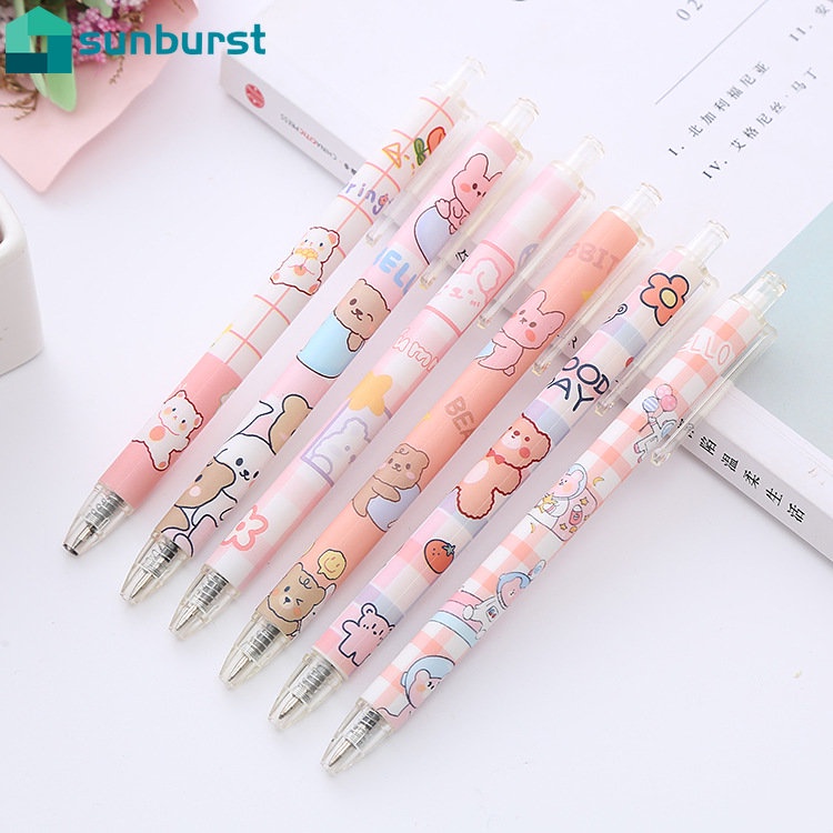 1 Bút Mực Đen Ngòi 0.5mm Hình Gấu Đáng Yêu