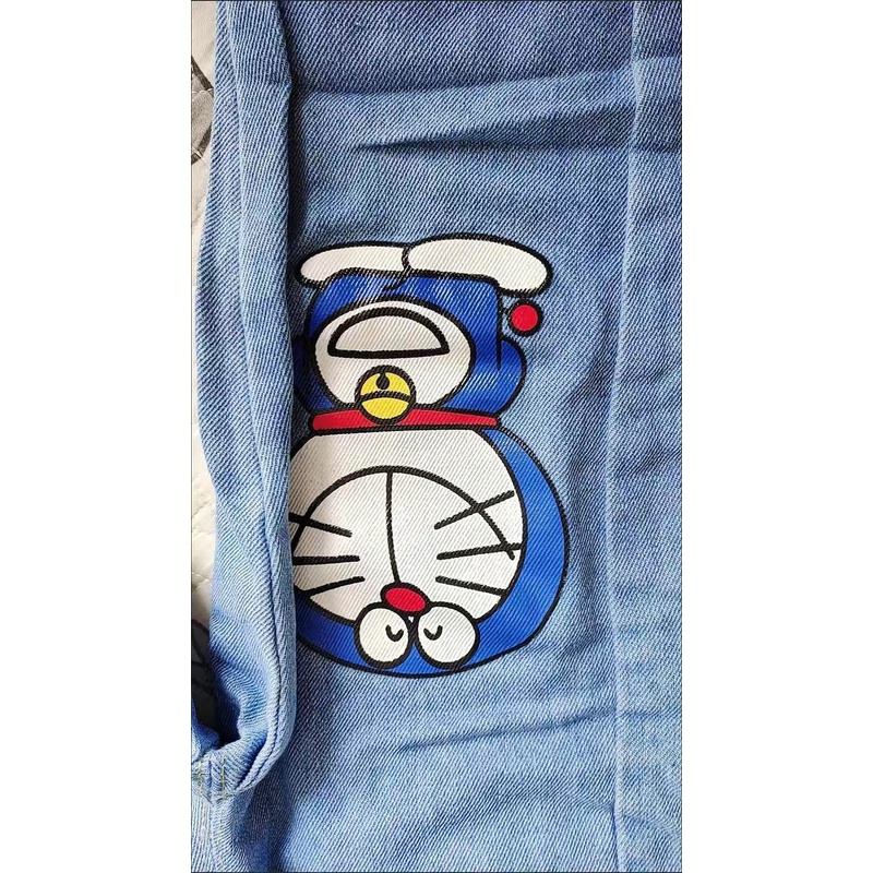 Quần bò cạp chun trẻ em Doraemon xanh cho bé trai & bé gái
