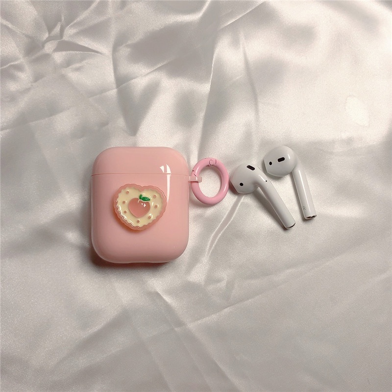 Vỏ Bảo Vệ Hộp Sạc Tai Nghe Airpods 3 2 pro Mềm Chống Rơi Hình Trái Đào Dễ Thương