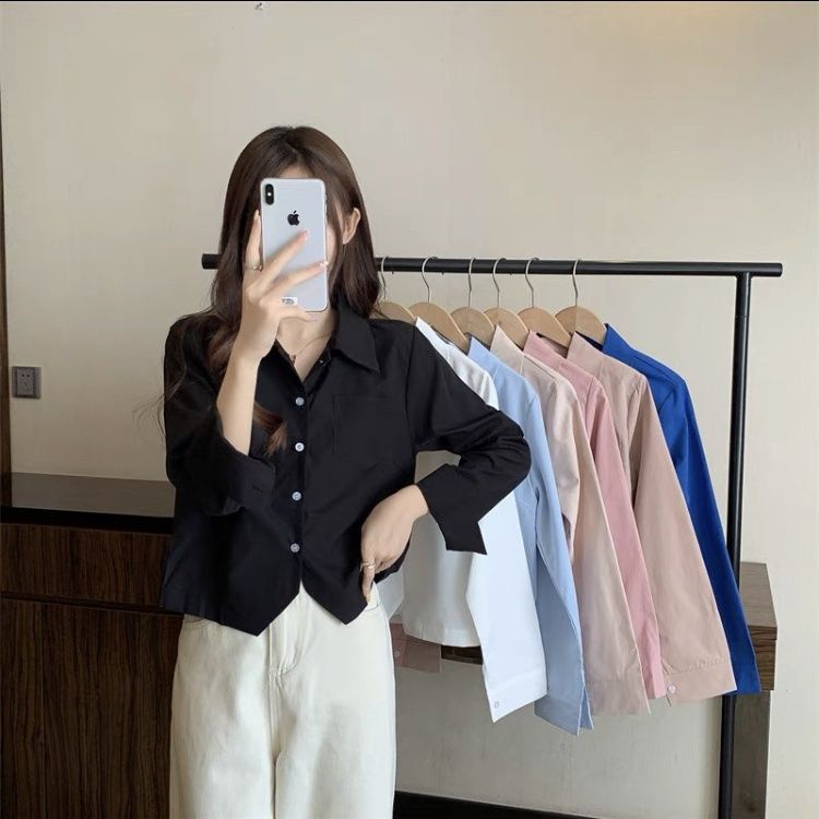 Áo Sơ Mi Dáng Rộng Thời Trang Xuân Thu Phong Cách Retro Dành Cho Nữ