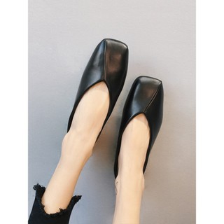 ORDER - Giày búp bê da mũi vuông basic Ulzzang (Có ảnh thật)