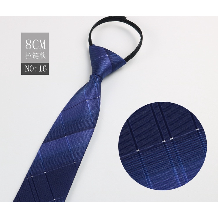 Cà Vạt Màu Đen Kẻ Sọc Có Khóa Kéo Thời Trang Công Sở Cho Nam