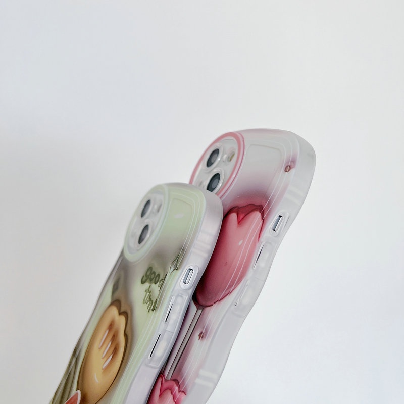 Soft Casing OPPO A17 A77S A76 A96 A54 4G 5G A16 A16S A74 A95 A94 A93 A55 A53 A33 2020 A52 A72 A92 A15 A15S A31 A1K A12E A3S A9 A5 A7 A5S A12 A11K A57 2022 A83 A71 2018 A59 F11 Pro F9 F7 F1S F5 Youth Visual 3D Tulip Flower Wavy Edge Phone Case STB 29