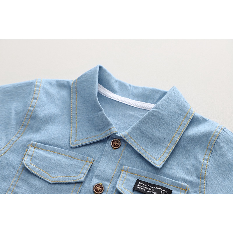 Set Đồ Mùa Hè 2 Món Gồm Áo Denim + Quần Jeans Cho Bé Trai
