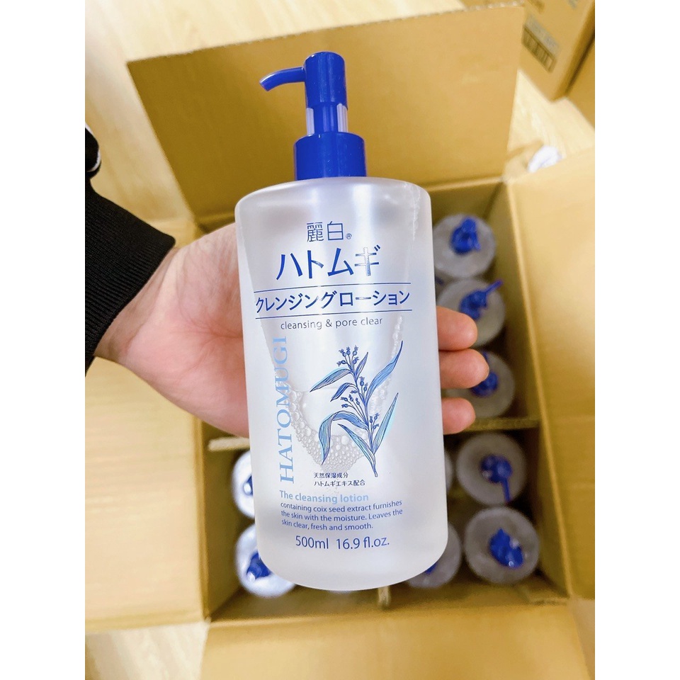 Nước tẩy trang ý dĩ Hatomugi dưỡng ẩm, sạch sâu và làm trắng da 500ml Rose.beautify