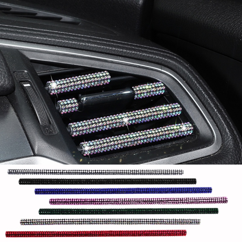 Miếng Dán Trang Trí Xe Hơi Hình Chữ U Đính Đá Lấp Lánh 20cm