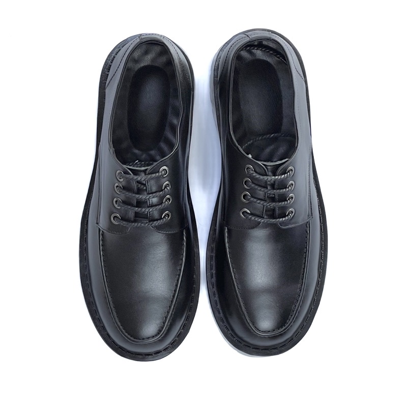 Giày chunky derby da bò thật bảo hành 12 tháng da nhập khẩu loại 1 cao cấp KL009 đế cao su đúc nguyên khối