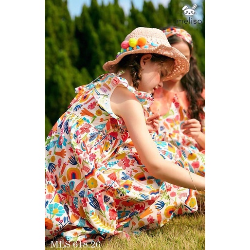 Đầm Melisa bé gái 3 tầng tay cánh tiên bé gái
