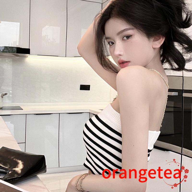 Áo Croptop Sát Nách Hoạ Tiết Kẻ Sọc Thời Trang Mùa Hè Cho Phái Nữ