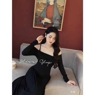 V32 - Đầm 2s tay rơi