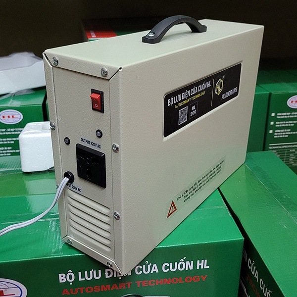 Bình tích điện cửa cuốn; ups cửa cuốn HL 900 chính hãng công suất 900w dùng cho cửa cuốn dưới 20m2 bảo hành 12 tháng.