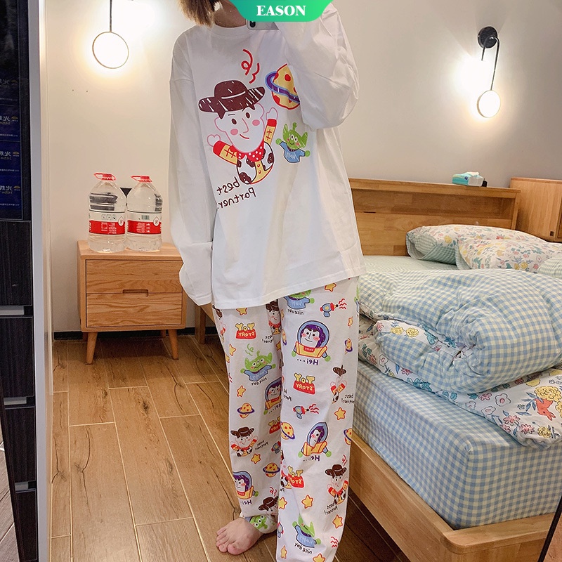 Bộ Đồ Ngủ In Hình Buzz Lightyear Hoạt Hình Năm 2023 Dáng Rộng Đơn Giản Dành Cho Bạn Nữ Mặc Ở Nhà