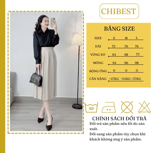 Chân váy tuyết mưa xếp ly bảng to thiết kế công sở thanh lịch CHIBEST CHIBEST YVB121