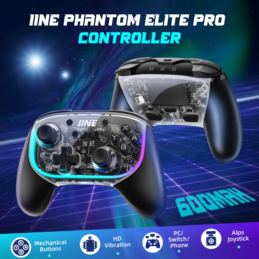 Tay cầm chơi game cơ IINE Phantom Elite Pro Alps Analog đa chế độ thích hợp cho điện thoại Nintendo Switch PC Steam