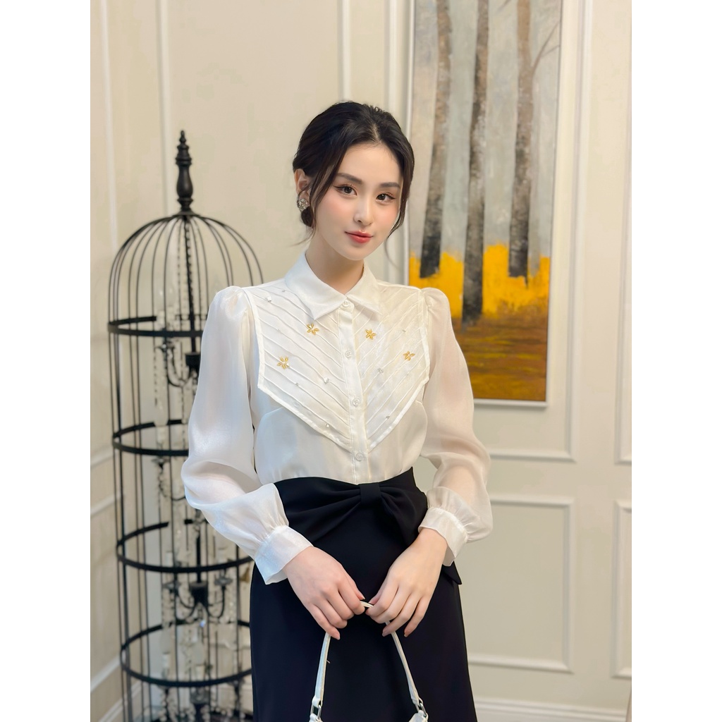 Set áo sơ mi và chân váy Christy Set Rimmy phong cách công sở, nhã nhặn