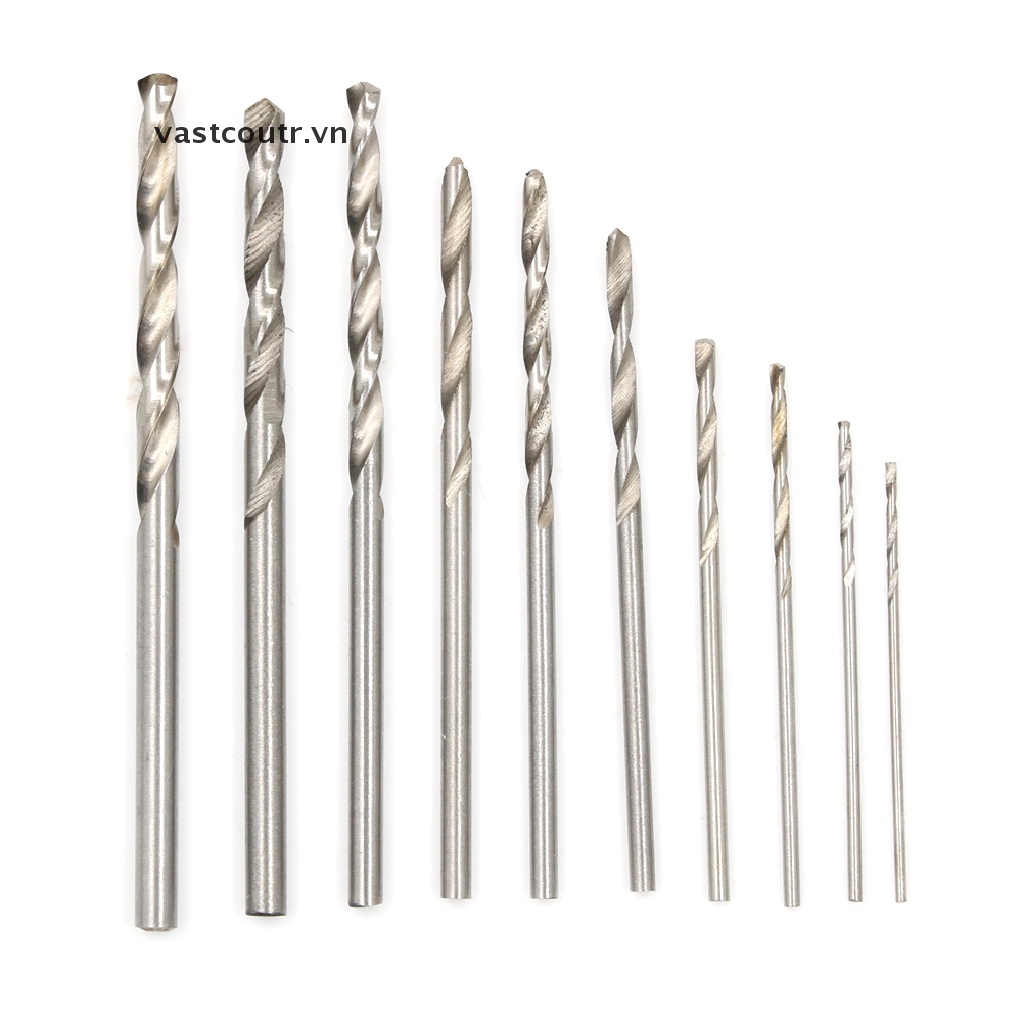 Bộ 10 Mũi Khoan Thép Titan Tốc Độ Cao 0.8-3mm