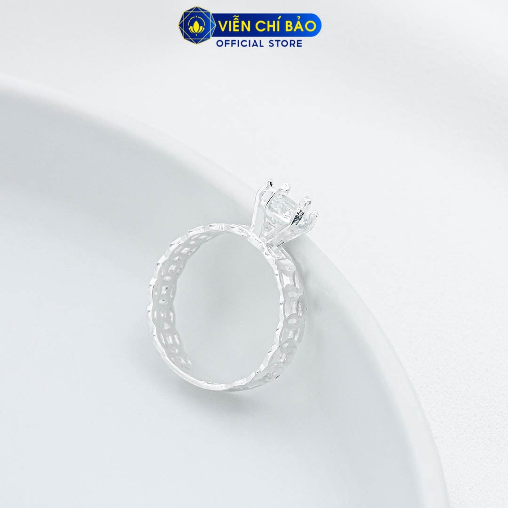 Nhẫn bạc nữ kim tiề n đá cao 6 chấu mới chất liệu bạc 925 thời trang phụ kiện trang sức Viễn Chí Bảo N400080