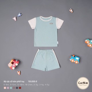 Cookie Bộ cộc cổ tròn phối tay cho bé