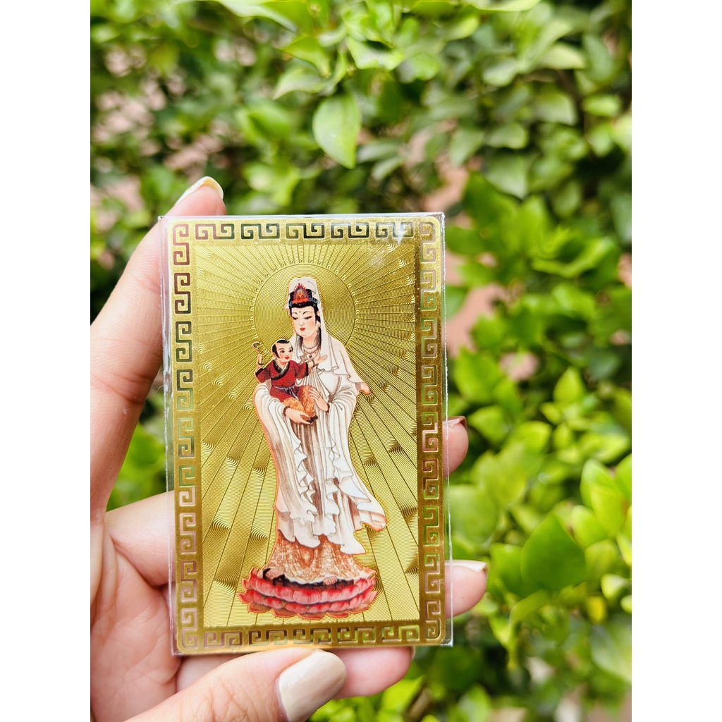 Thẻ kim bài kinh chú mẹ Quan Âm cầu con