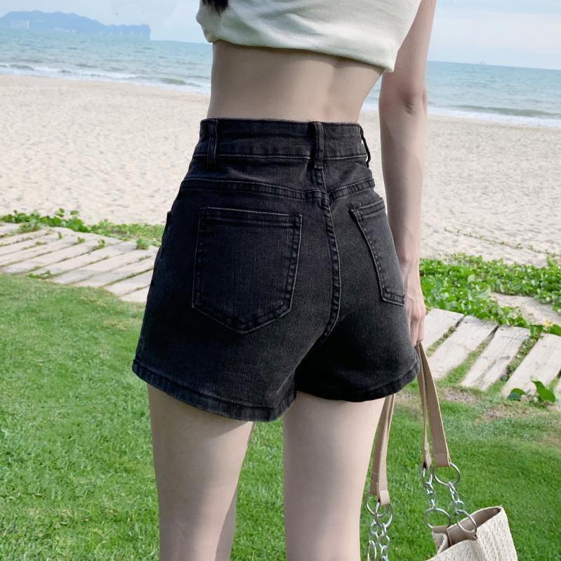 COZOK Quần Short skinny Lưng Cao Ống Rộng Chất Liệu Co Giãn Thời Trang Cho Nữ