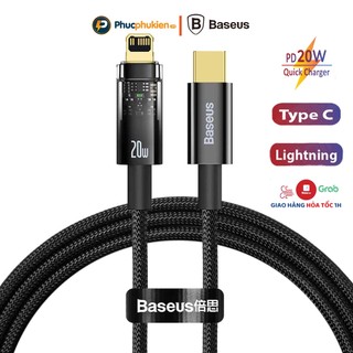 Dây sạc nhanh iPhone 20w tự ngắt dài 2m Baseus Exploere - Cáp sạc lightning tự ngắt cho iPhone 14 pro max trở xuống
