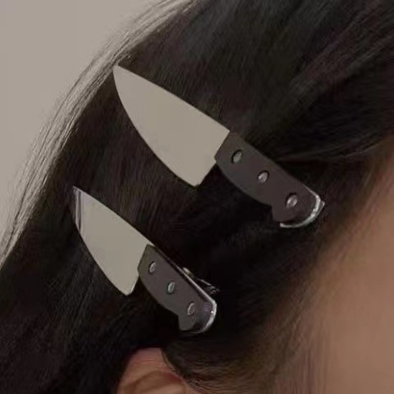Simulation Dagger Knife Spoof Hairpin Fashion New Dark Sweet Cool Fun Hairpin Hot Girl Photo Personality Side Clip Hair Accessories Women