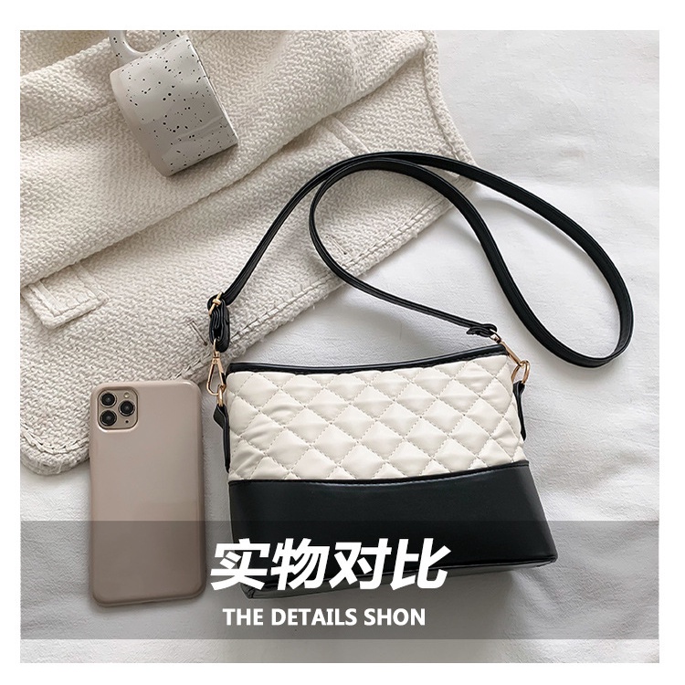 Túi Đeo JASMIN NOIR Chéo Kẻ Caro Chần Bông Đơn Giản Cho Nữ