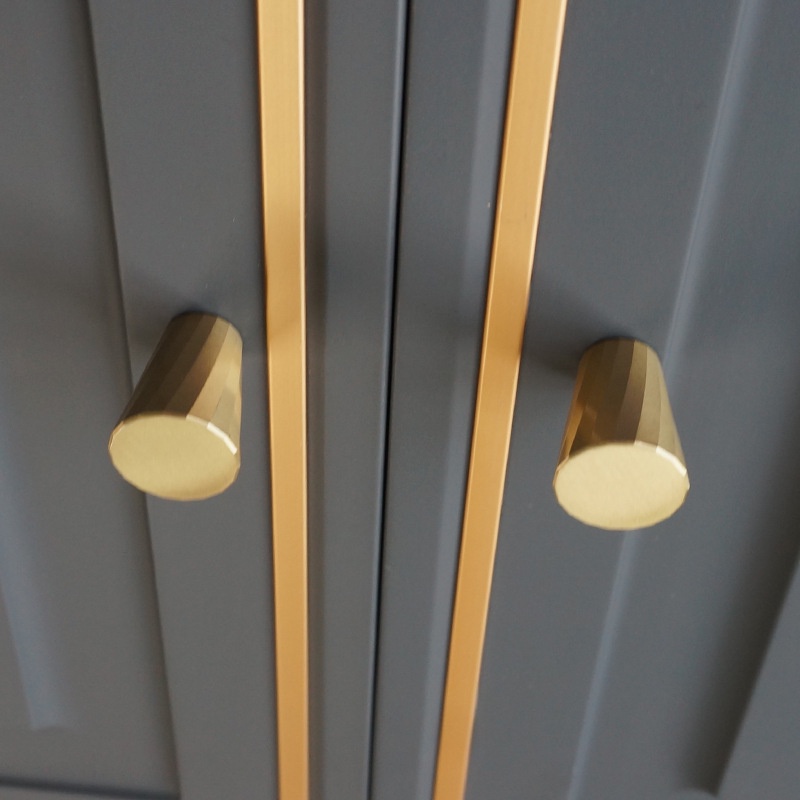 Tay Nắm Ngăn Kéo Tủ Bằng Đồng Thau Màu Vàng Phong Cách Bắc Âu