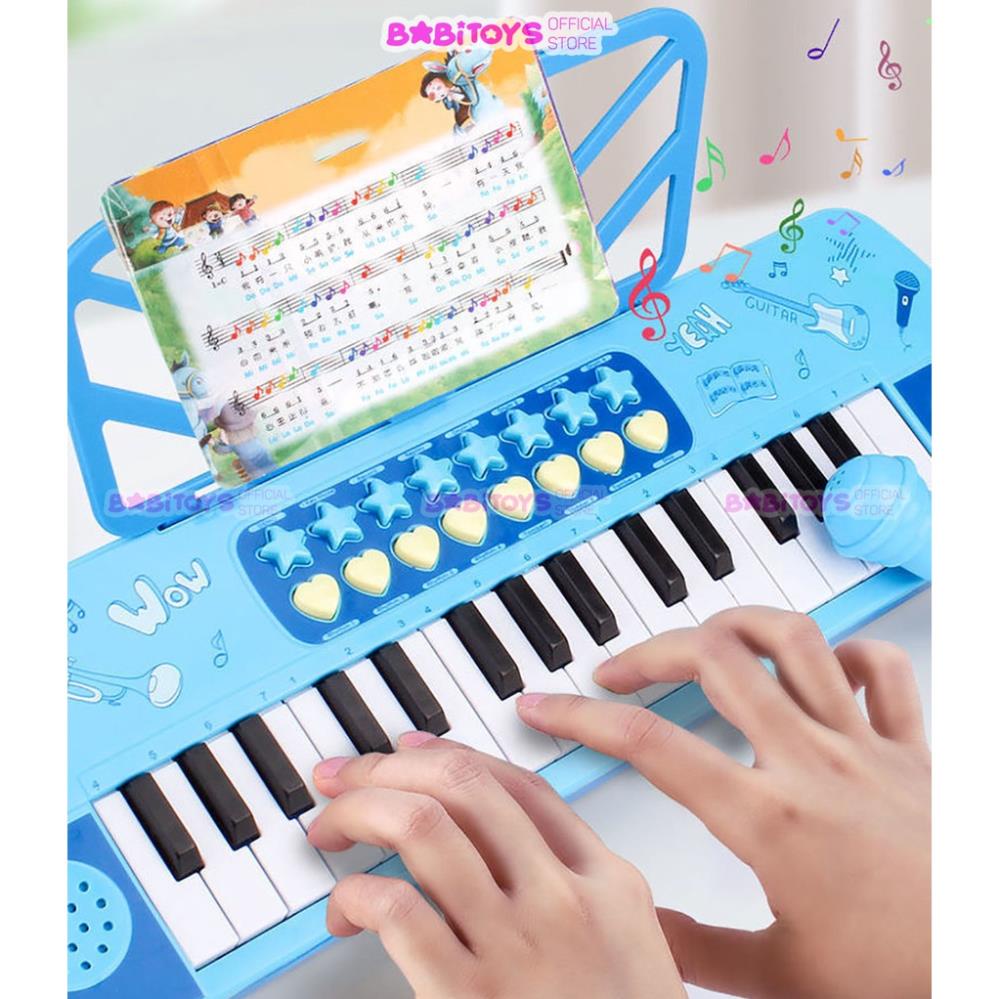 Đàn piano, đàn organ cho bé kèm mic hát âm thanh chuẩn, đồ chơi âm nhạc piano cho bé