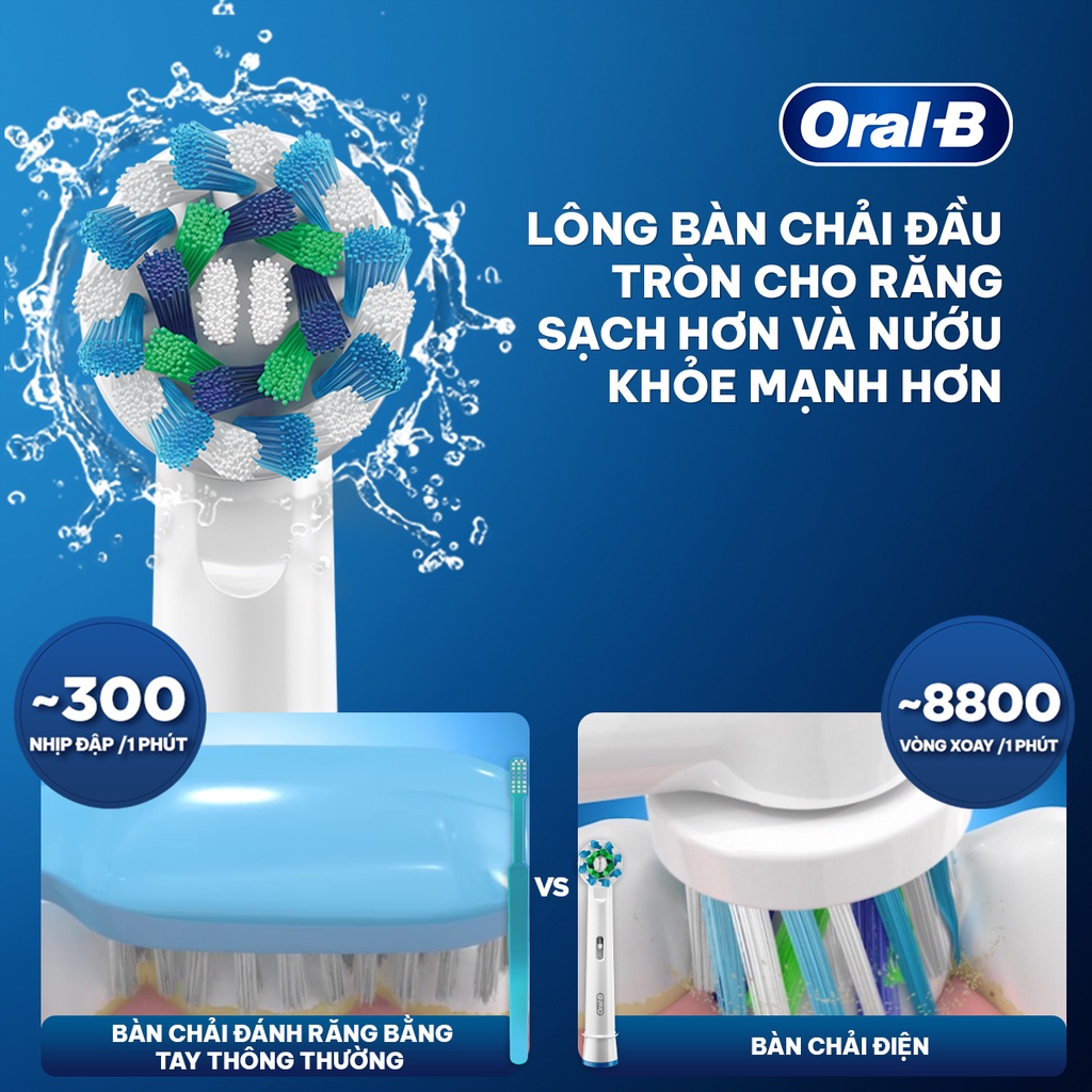 COMBO Bàn chải đánh răng điện Oral-B Vitality Precision Clean D12.513 và 2 Đầu bàn chải Oral-B Precision Clean..