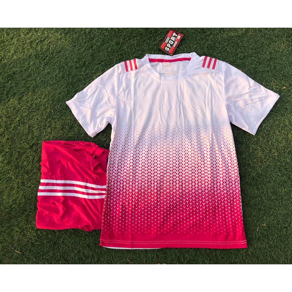 Bộ không logo trắng hồng - hàng thun lạnh cao cấp - in tên số áo theo yêu cầu