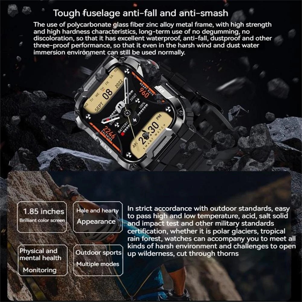 Đồng Hồ Thông Minh MK66 Màn Hình 1.85inch Bluetooth Có Chức Năng Đo Nhịp Tim Pin Lớn 400mAh