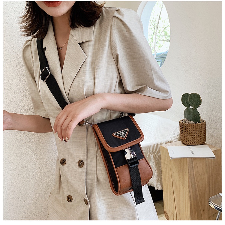 Túi Đeo Chéo Ngực Đa Năng Màu Đen Bằng Nylon Phong Cách Retro Mới 2023 Dành Cho Bạn Nữ