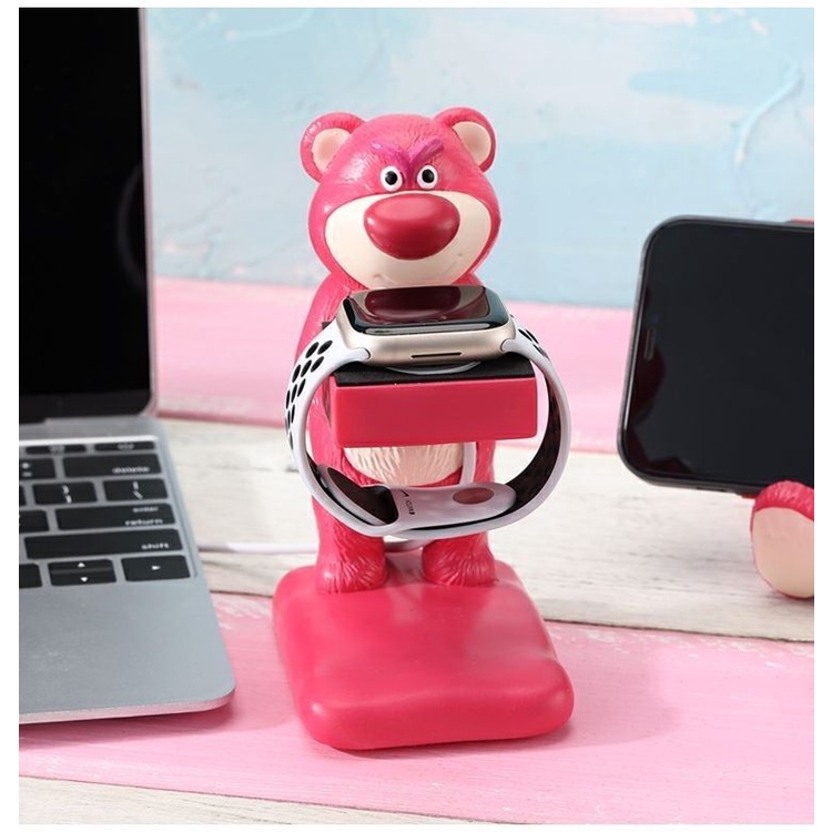 Đế Sạc Đứng Hình Gấu Dâu Tây Cho Apple watch