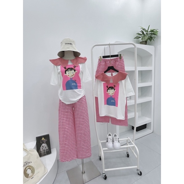 [ 𝐅𝐑𝐄𝐄 𝐒𝐇𝐈𝐏 ] Sét bộ cô gái búi tóc 2 bên Cổ sen to 1 lớp, màu hồng đỗ cực tây, sau gáy may cúc giọt lệ