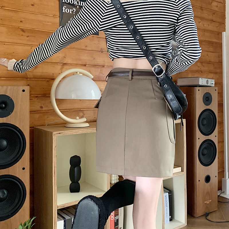 Chân váy SUXI dáng chữ A lưng cao ôm hông thời trang dành cho nữ