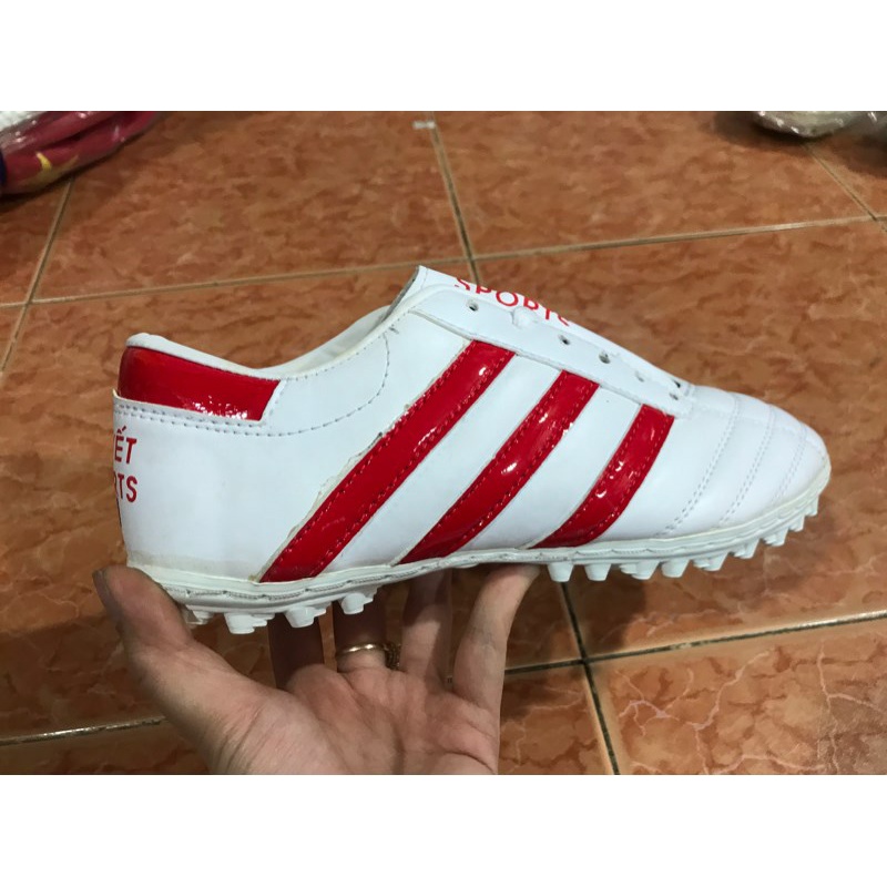 Giày bóng đá Ba Sọc Tuyết Sport - Trắng viền đỏ