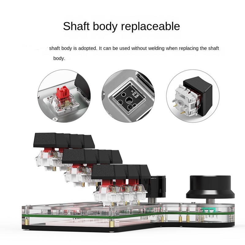 Bàn Phím Cơ Chơi Game Macro 3 Nút Bấm Kết Nối Bluetooth Màu Đen