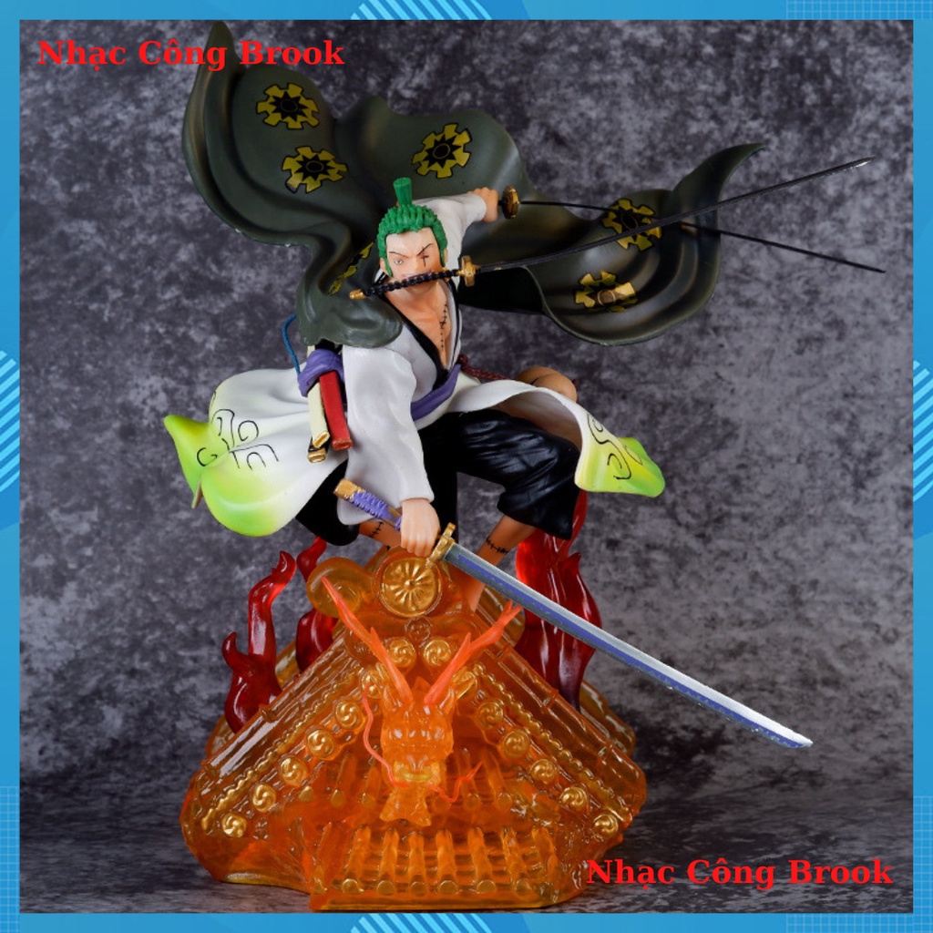 Mô hình zoro mái nhà  - mô hình zoro mái nhà wano onepice tam kiếm full box trang trí phòng học