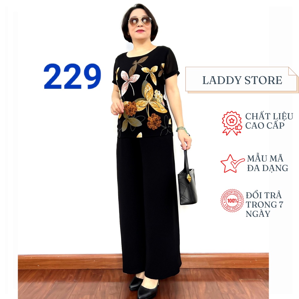 Áo Nữ Trung Niên Chất Liệu Voan 2 Lớp Sành Điệu Dành Cho Các Mẹ Các Bà 2023 - Laddy Store