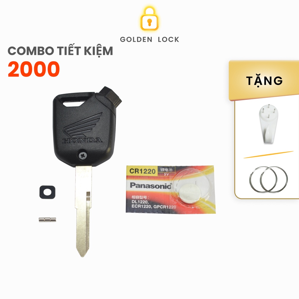 Vỏ remote phôi chìa khóa xe AirBlade SH việt + pin